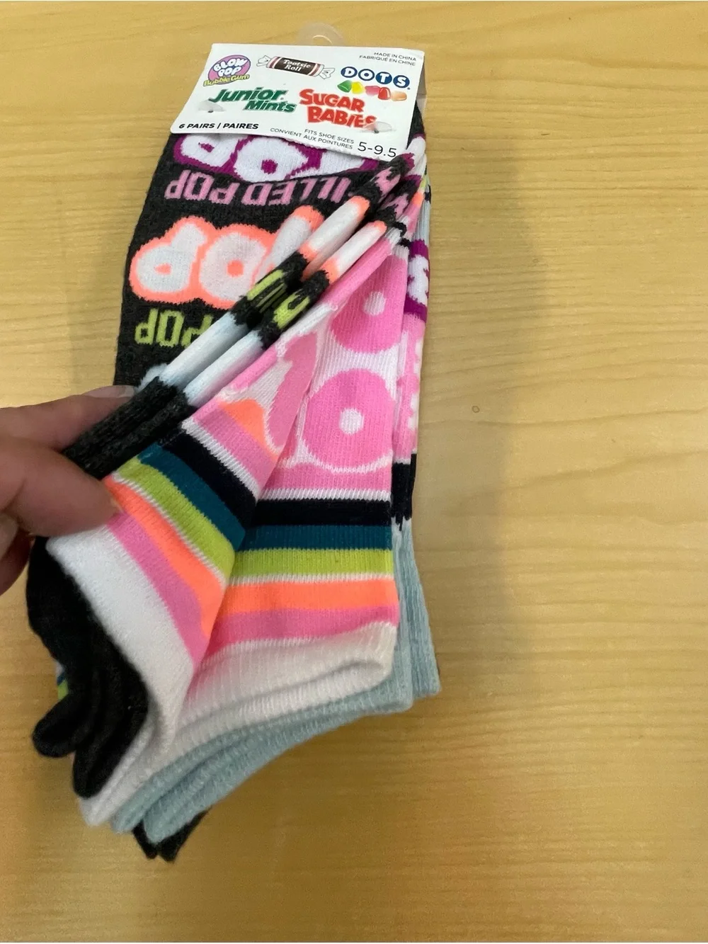 Candy Themed  Graphic Low Cut Socks - 6 - Pk - Size 5-9.5